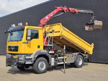 MAN TGM 18.250 4x4 BB / CRANE + 3 SIDE TIPPER
