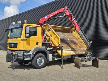 MAN TGM 18.250 4x4 BB / CRANE + 3 SIDE TIPPER