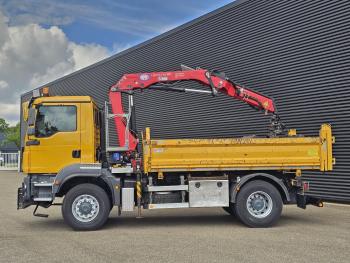MAN TGM 18.250 4x4 BB / CRANE + 3 SIDE TIPPER
