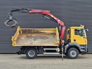 MAN TGM 18.250 4x4 BB / CRANE + 3 SIDE TIPPER