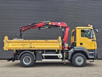 MAN TGM 18.250 4x4 BB / CRANE + 3 SIDE TIPPER