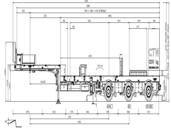 Broshuis 3ABSD / EXTENADABLE / HIAB 95 tm + JIB / ELECTRIC CRANE / KRAN